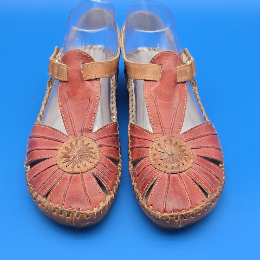 Pikolinos Puerto Vallarta Sandals Women’s 8.5 / EU 39 Sandia Red Leather - Picture 3 of 12